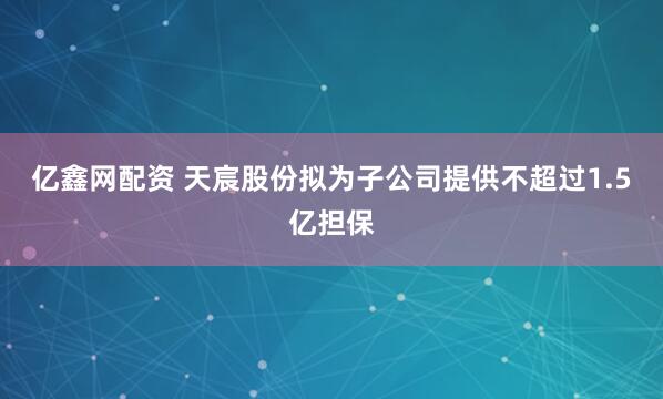 亿鑫网配资 天宸股份拟为子公司提供不超过1.5亿担保