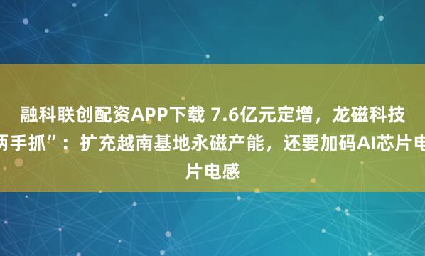 融科联创配资APP下载 7.6亿元定增，龙磁科技“两手抓”：扩充越南基地永磁产能，还要加码AI芯片电感