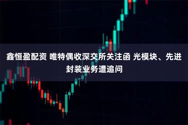 鑫恒盈配资 唯特偶收深交所关注函 光模块、先进封装业务遭追问
